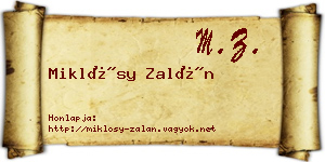 Miklósy Zalán névjegykártya